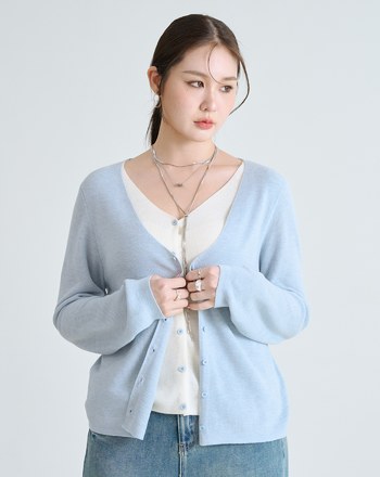 柔軟羊毛假兩件針織外套(三色)