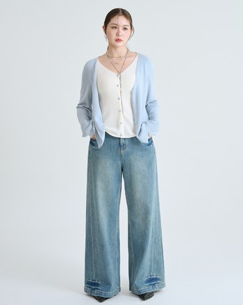 柔軟羊毛假兩件針織外套(三色)