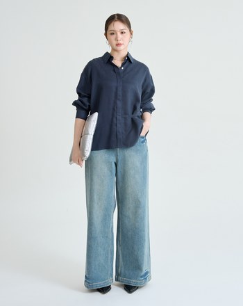 側釦造型質感垂墜天絲襯衫(三色)