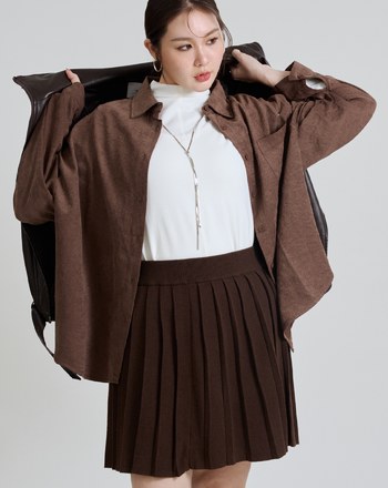 不易皺坑條絨感垂墜襯衫(三色)