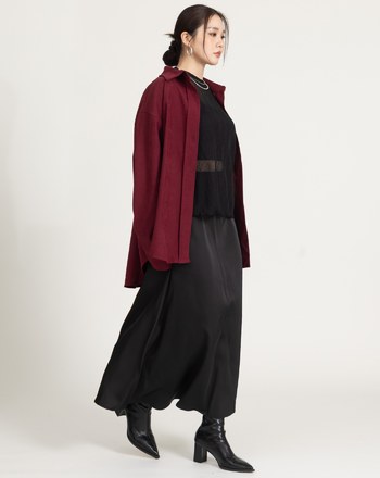 柔霧絨磨毛寬鬆襯衫(四色)