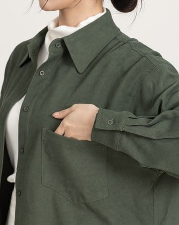 柔霧絨磨毛寬鬆襯衫(四色)