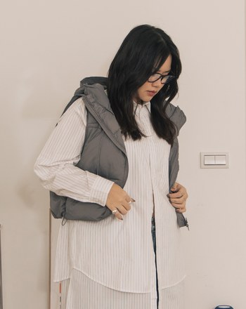 輕盈不臃腫羽絨連帽背心(三色)