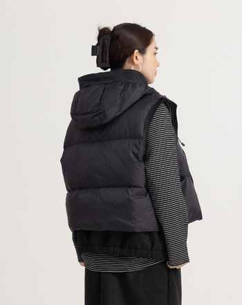 輕盈不臃腫羽絨連帽背心(三色)