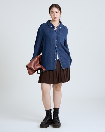 經典垂墜感天絲牛仔襯衫