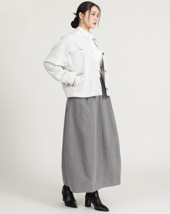 俐落感立體剪裁花苞裙(兩色)