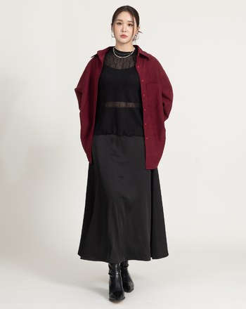 衣櫃必備緞面A字長裙