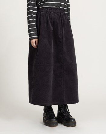 燈芯絨全腰鬆緊花苞裙(兩色)