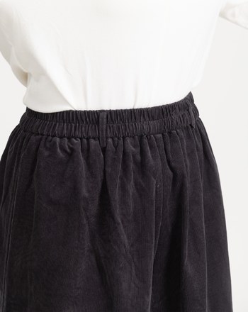 燈芯絨全腰鬆緊花苞裙(兩色)