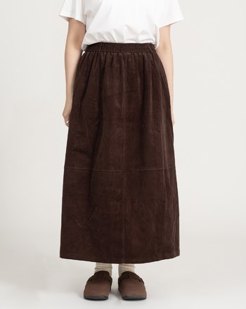 燈芯絨全腰鬆緊花苞裙(兩色)