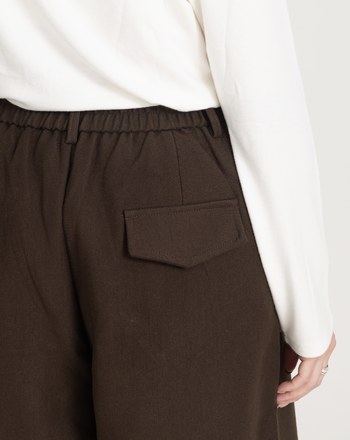 毛呢保暖寬直筒六分褲(兩色)