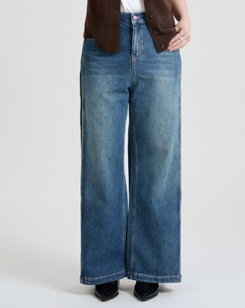 2WAY褲腳可收水洗彈性牛仔褲