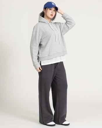 not today繡花開衩連帽大學T(兩色)