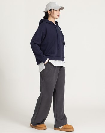 not today繡花開衩連帽大學T(兩色)