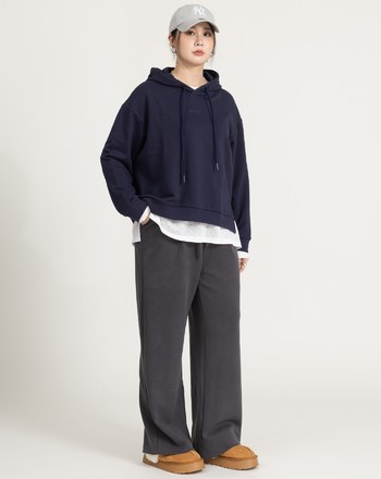 not today繡花開衩連帽大學T(兩色)