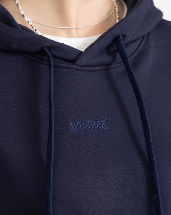 not today繡花開衩連帽大學T(兩色)