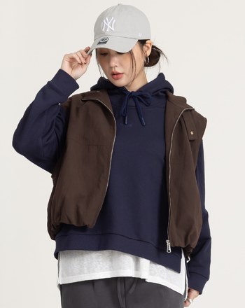 not today繡花開衩連帽大學T(兩色)