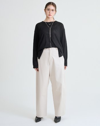 鬆弛感天絲透膚長袖上衣(三色)