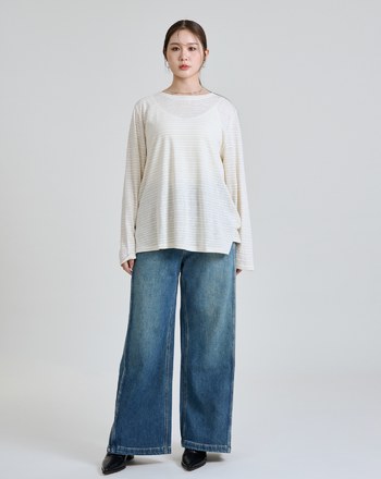 細條紋微透長袖T恤(兩色)