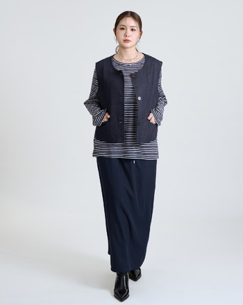 細條紋微透長袖T恤(兩色)