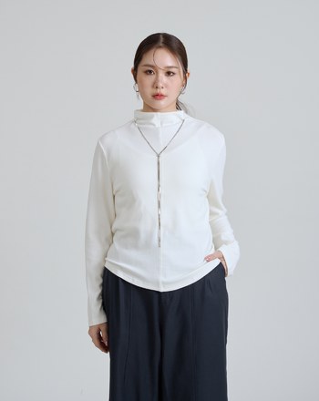 細節車線防捲立領不勒脖上衣(兩色)