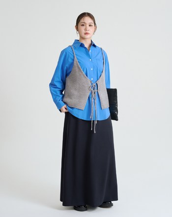 兩穿羊毛細肩帶綁帶背心(兩色)