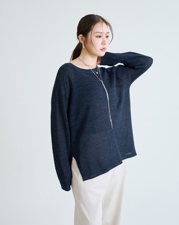 率性風針織透膚上衣(兩色)