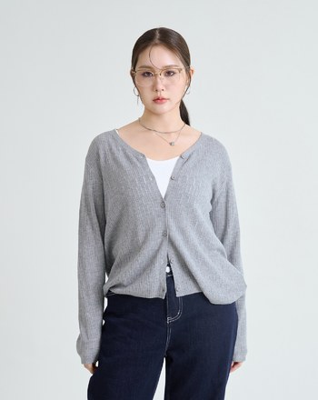 立體織紋開襟針織外套(兩色)