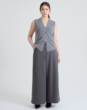 兩件式V領針織背心外套組(兩色)