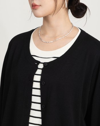 一件出門混羊毛假兩件針織上衣(三色)