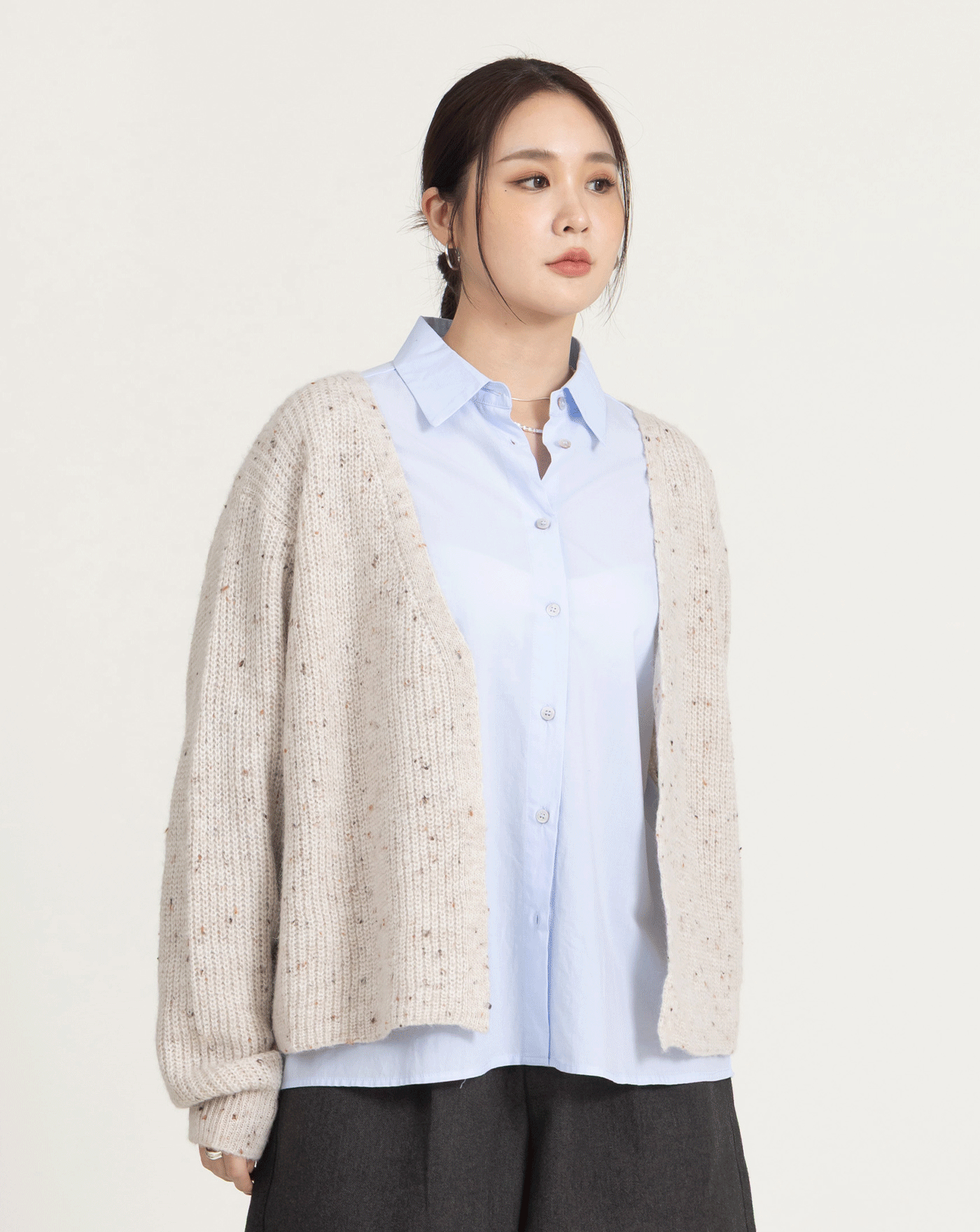 繽紛織線開襟綁帶毛衣外套(兩色)