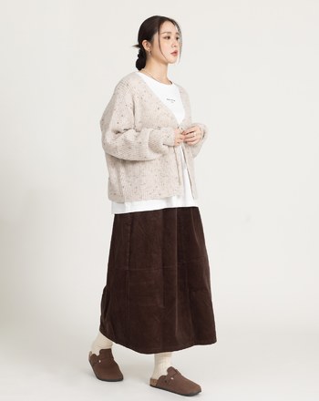 繽紛織線開襟綁帶毛衣外套(兩色)