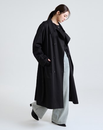 率性大翻領風衣外套(兩色)