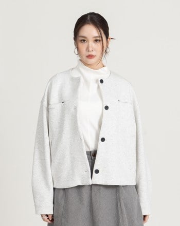 Q軟空氣棉無領外套(三色)