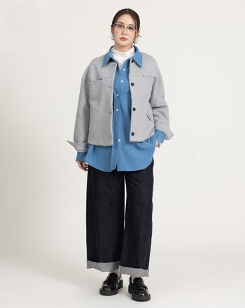 Q軟空氣棉無領外套(三色)