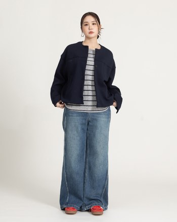 Q軟空氣棉無領外套(三色)