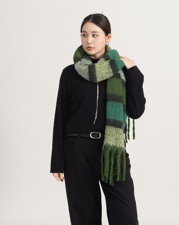 馬海毛配色條紋圍巾(三色)