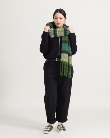 馬海毛配色條紋圍巾(三色)