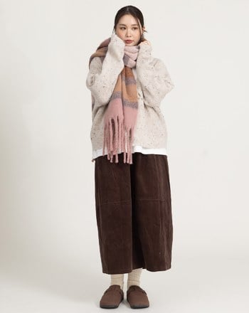 馬海毛配色條紋圍巾(三色)