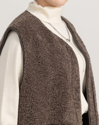 圈圈毛雙口袋開襟背心(兩色)