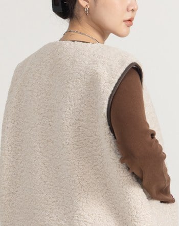 圈圈毛雙口袋開襟背心(兩色)