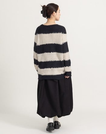 毛呢全腰鬆緊花苞裙(兩色)