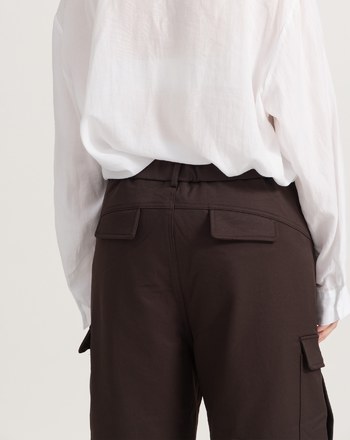 都會風挺廓剪接造型工裝褲(兩色)