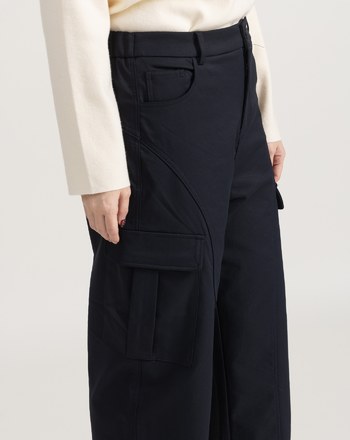 都會風挺廓剪接造型工裝褲(兩色)