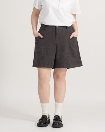 遮胯必備口袋造型羊毛A字短褲(兩色)