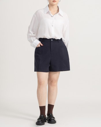 遮胯必備口袋造型羊毛A字短褲(兩色)