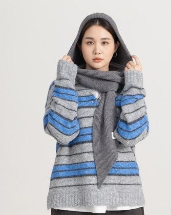  isn'tblue溫暖連帽圍巾(兩色)